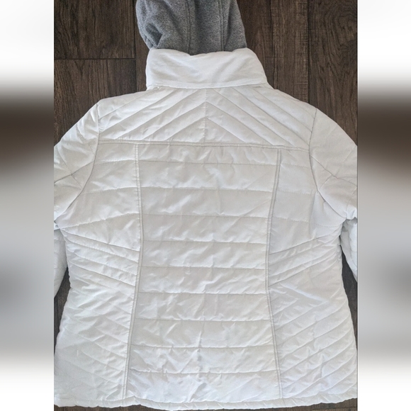 DETAILS INTL Womens White Puffer Jacket/Coat w/ Gray Sweatshirt Hood - Size XXL. - Picture 13 of 16